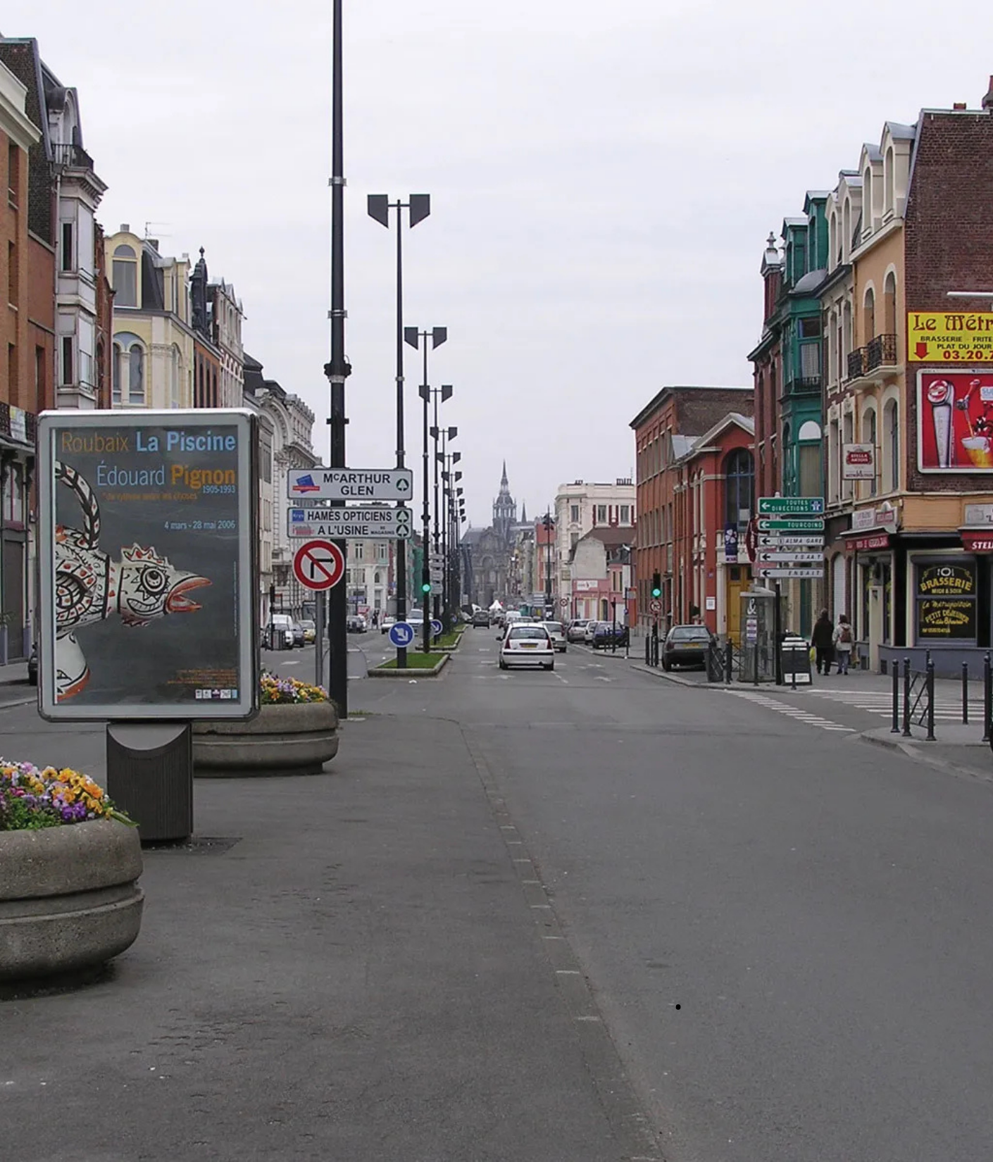Axe urbain à Roubaix illustrant les correspondances vers Tourcoing et Lille