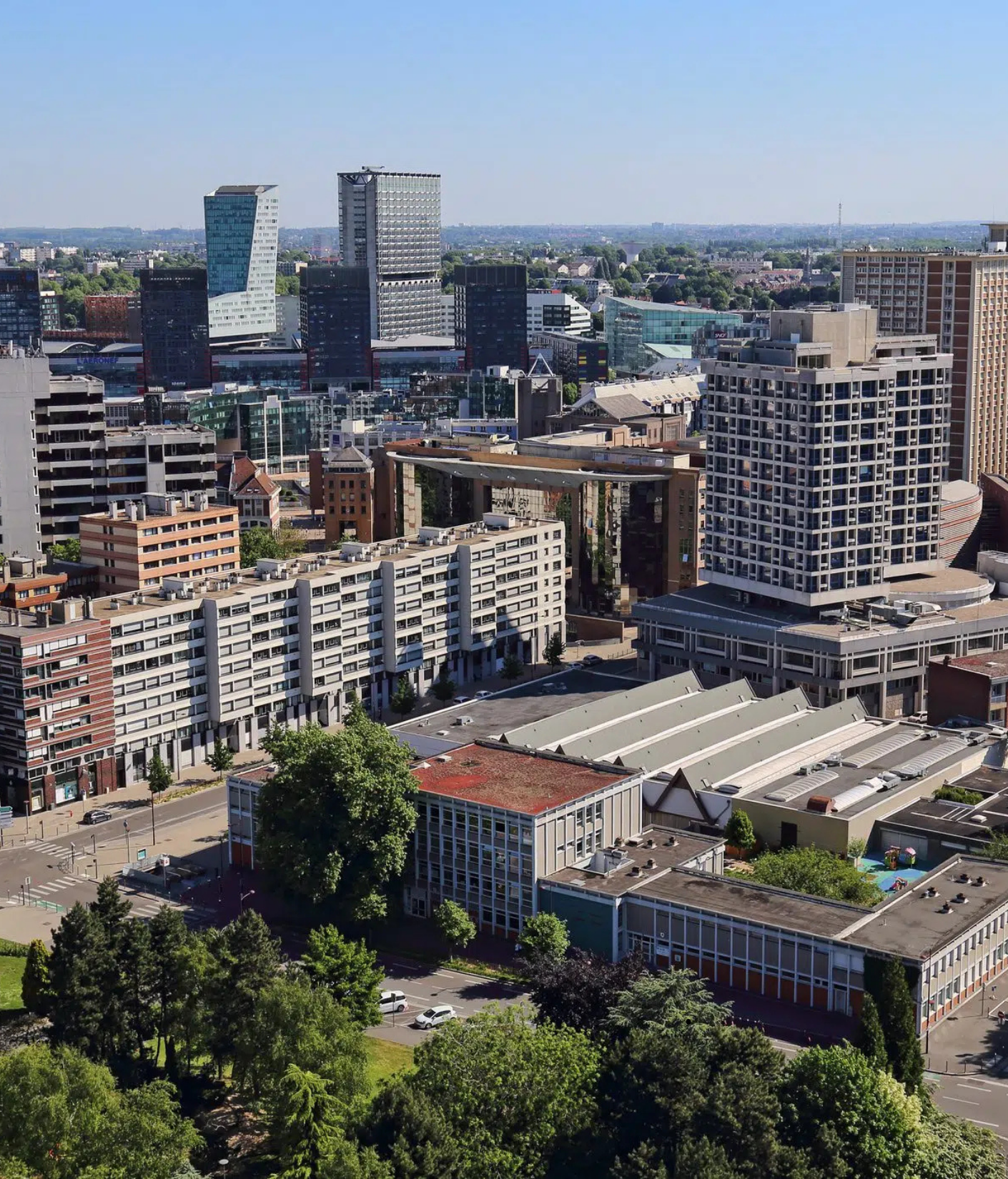 Quartier Lille-Sud avec ses immeubles et espaces urbains